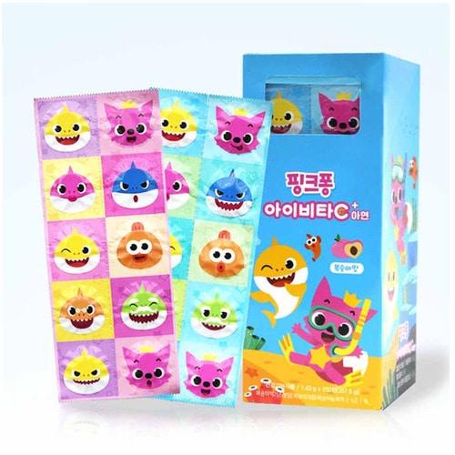핑크퐁 아이비타C+아연 250정 / 어린이 복숭아맛 캔디[쇼핑몰 이름]