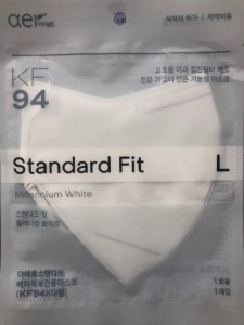 아에르 스탠다드 핏 마스크 KF94 1매입 흰색 대형[쇼핑몰 이름]
